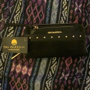 Faux suede/ leather wallet